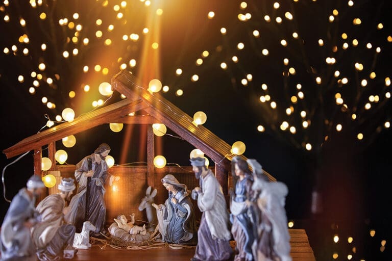 Christmas Nativity Scene; Jesus Christ, Mary And Joseph
