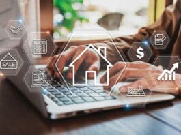 Businessman Using Laptop To Search, Planning And Investing In Real Estate, Property Management Concept