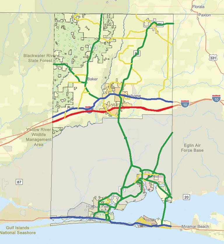 Okaloosa County Map