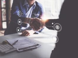 Close Up Agency Shaking Hand For Loan Credit Financial, Lease And Rental Concept