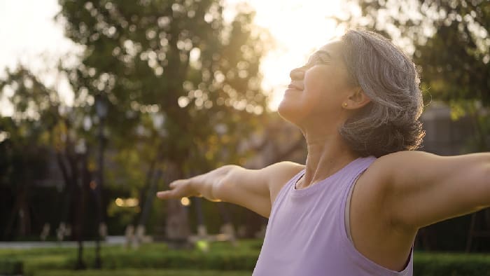 Woman Arms Stretched