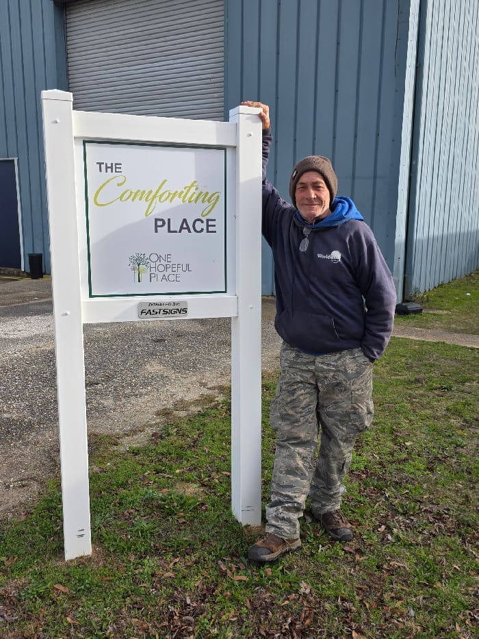 One Hopeful Place Cold Night Sign