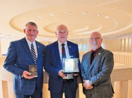 Pastor Chaplain Robert Sutton Representative Patt Maney Doug Stauffer With Original 1782 Aitken Bible