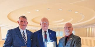 Pastor Chaplain Robert Sutton Representative Patt Maney Doug Stauffer With Original 1782 Aitken Bible