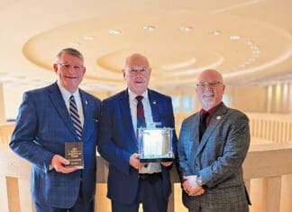Pastor Chaplain Robert Sutton Representative Patt Maney Doug Stauffer With Original 1782 Aitken Bible