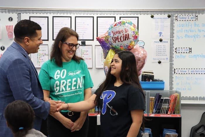 Superintendentma Marcus Chambers, Ms Donna Born, And Zeyda Ramos