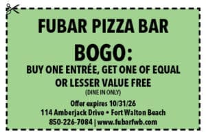 Fwb Life Coupons July 2026 Fubar Pizza